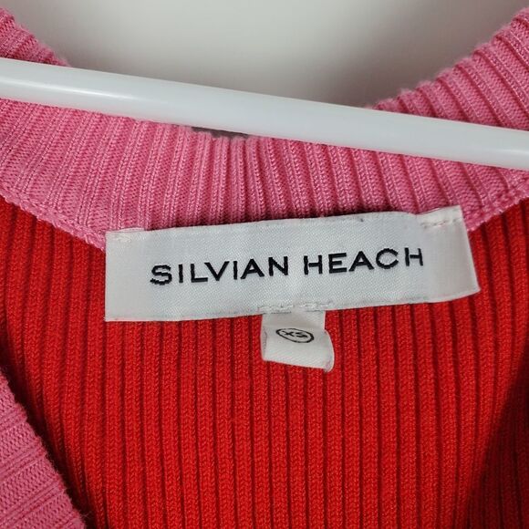 SILVIAN HEACH Ribbed Pullover Sweater Detailed Sleeves Color Block Trendy Girly - Picture 2 of 6